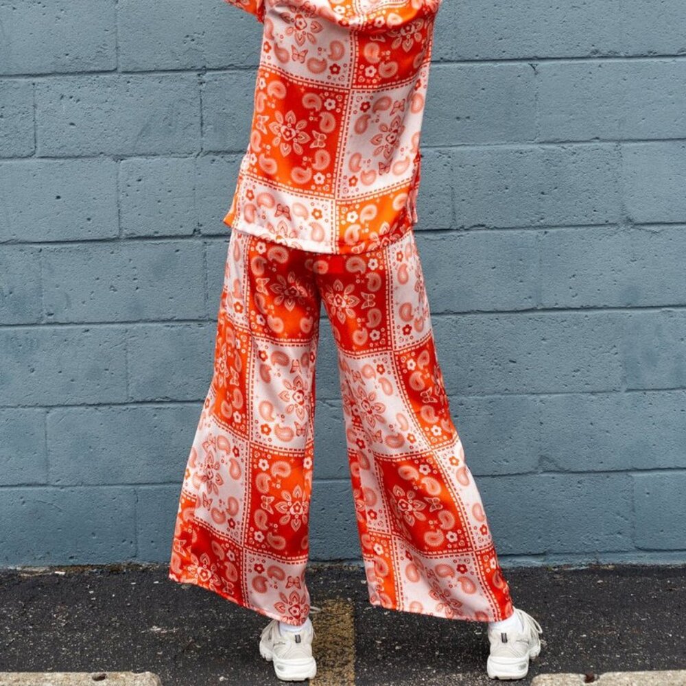 Lisa Says Gah Alyssa Orange Top AND Pant Lounge Set xs - Picture 2 of 13